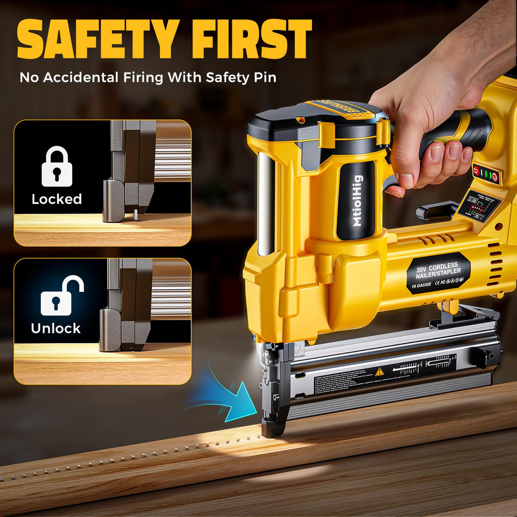 Cordless 2Inch Brad Nailer, 2-in-1 Staple Gun, 18 Gauge Battery Powered G472631