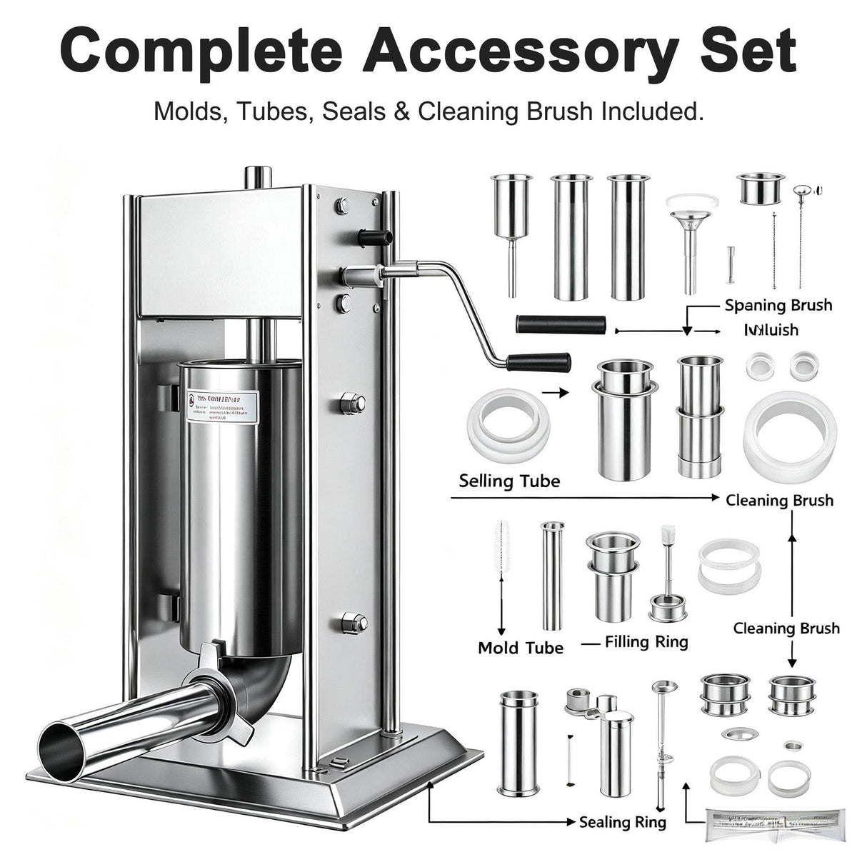Vertical Manual Churro Extruder with 6-Shape Nozzle Kit L5313