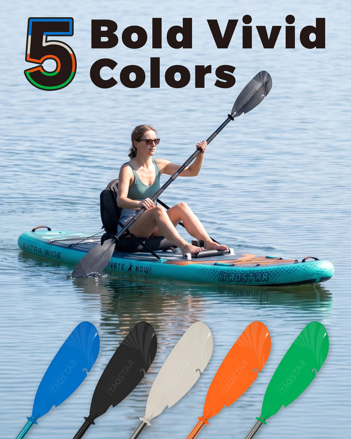 Adjustable Aluminum Kayak Paddle with Drip Rings V748