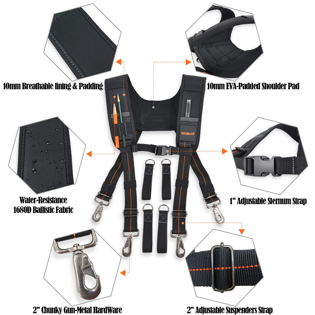 Padded Tool Belt Suspenders M2841