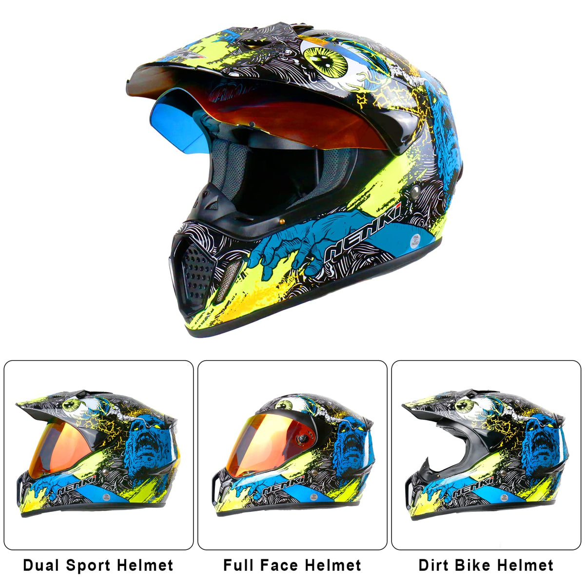 Red Full Face Motocross Helmet U427