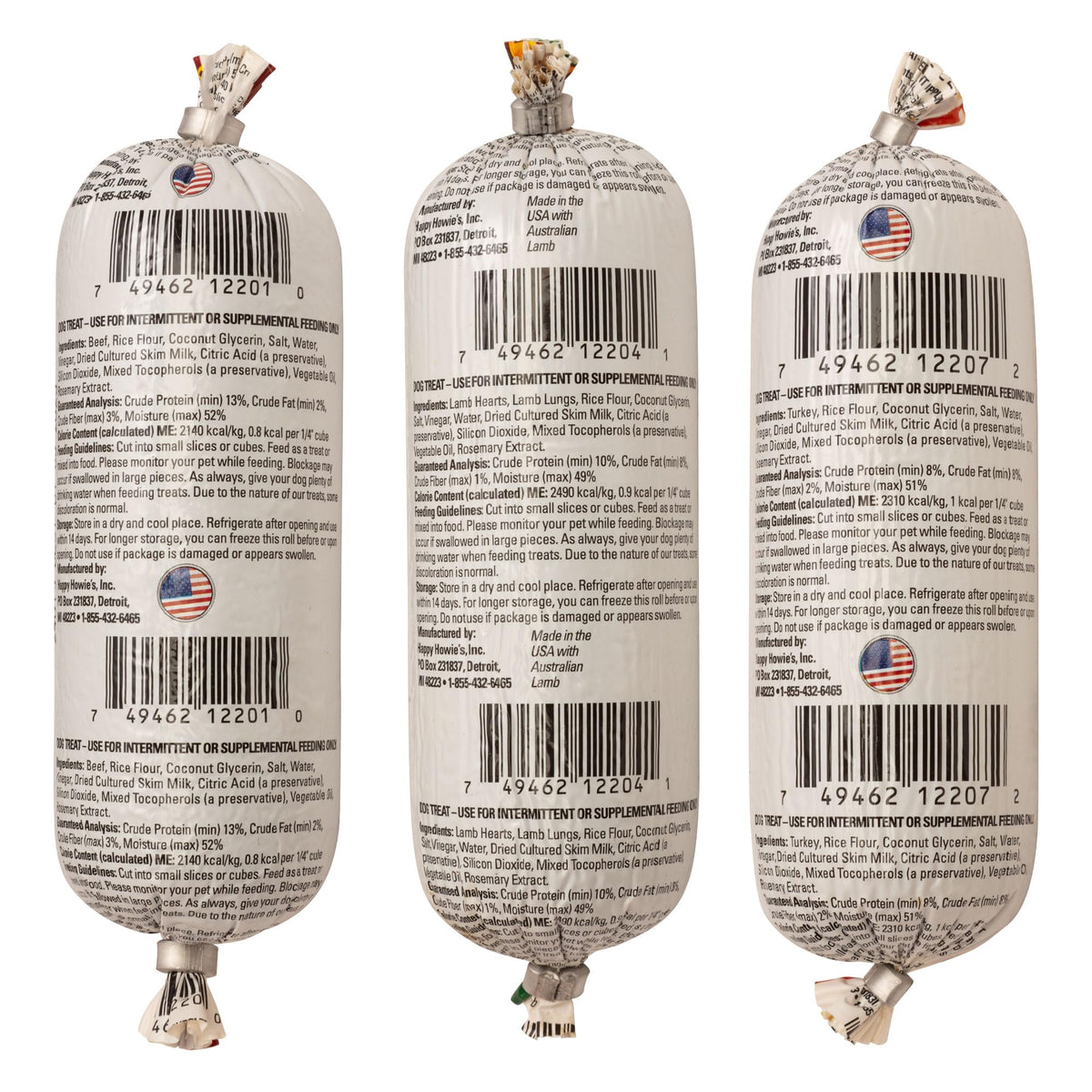 Beef Lamb Turkey Soft Meat Roll Treat 7 Oz (Pack of 3) U831