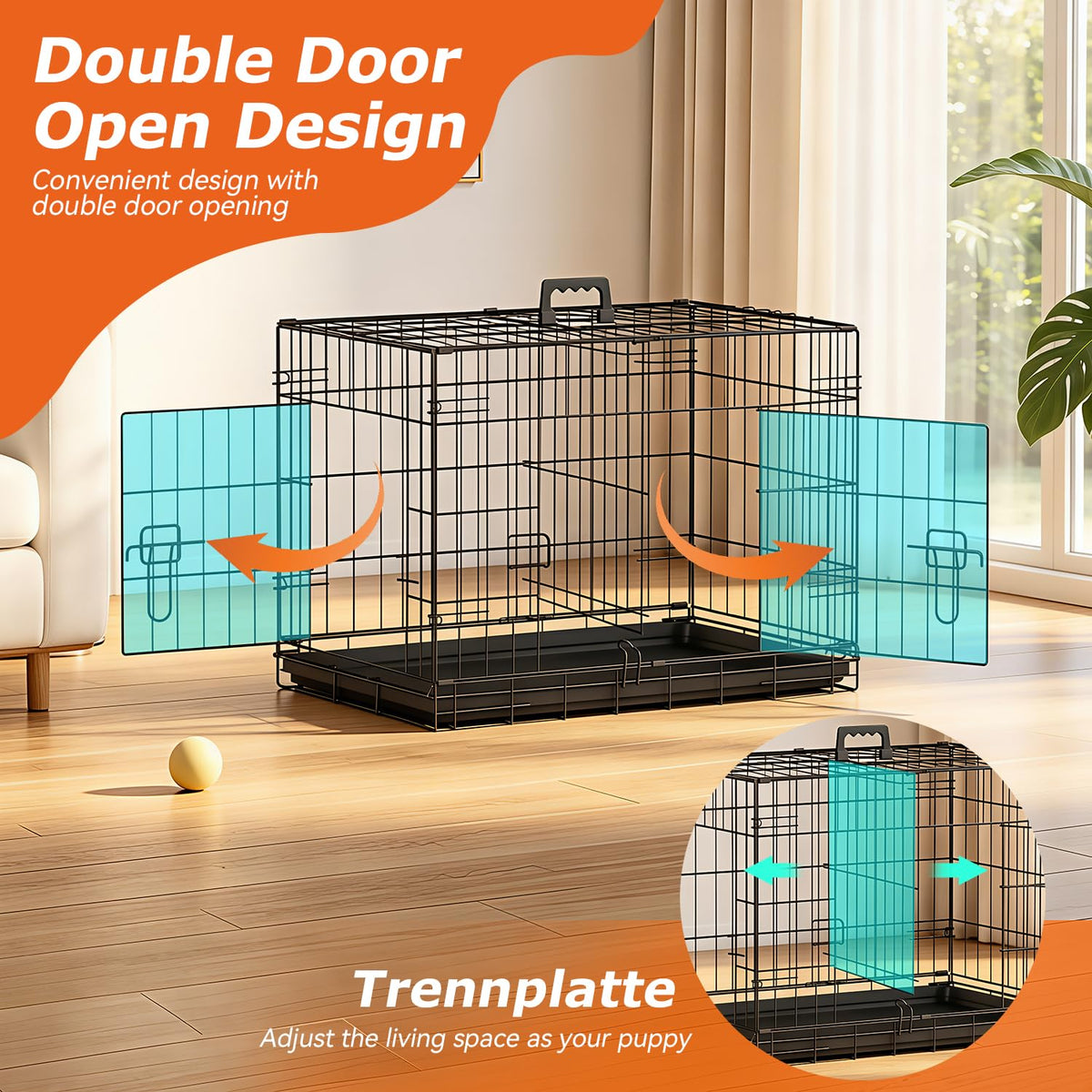 24" Foldable Metal Dog Crate S41225
