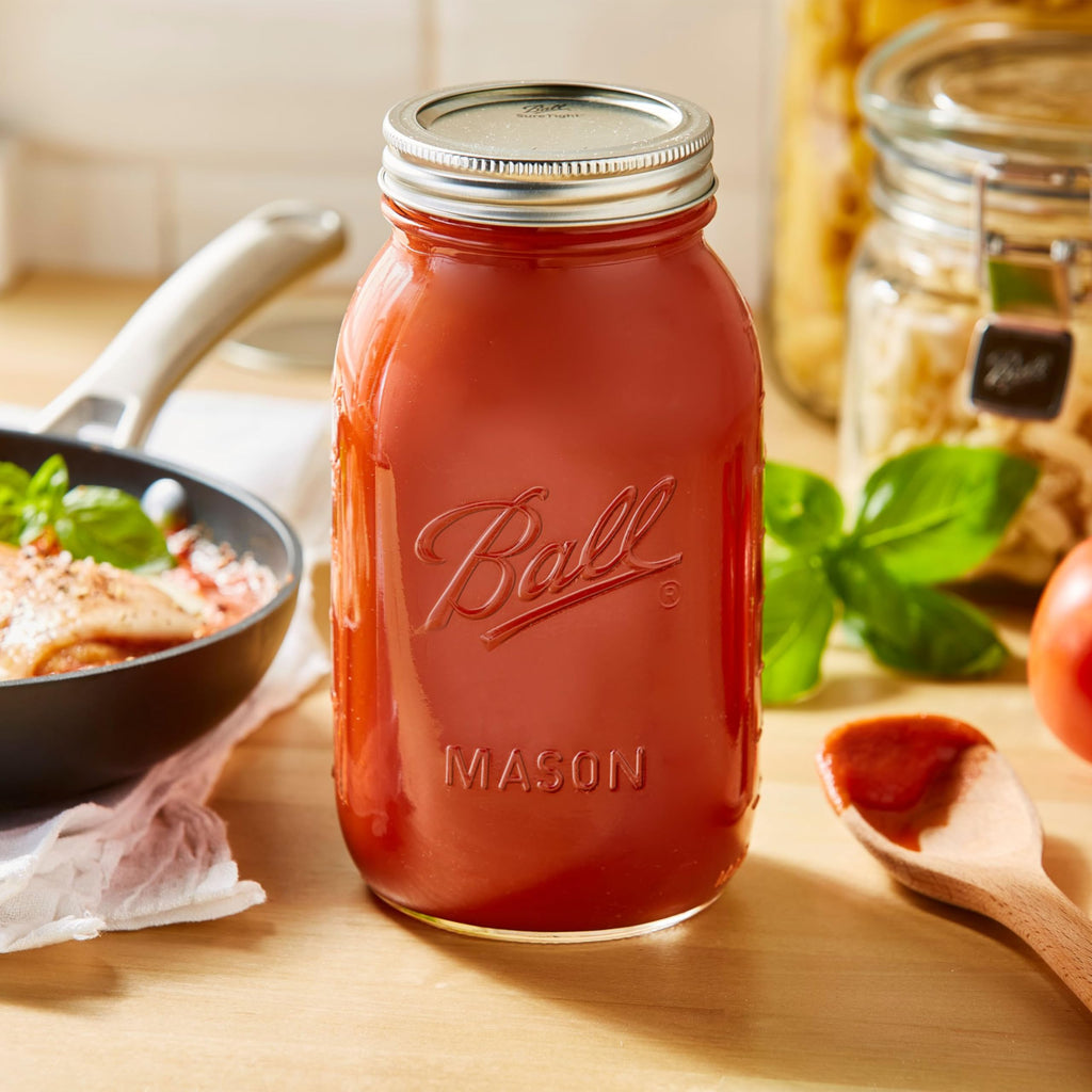 Regular Mouth 32-Ounces Mason Jar with Lids and Bands, Clear, Pack Of 2 Z517245