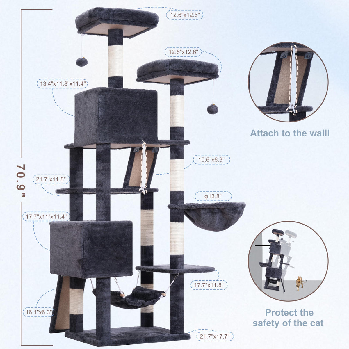 71'' Cat Tree with Scratching Post Q25164