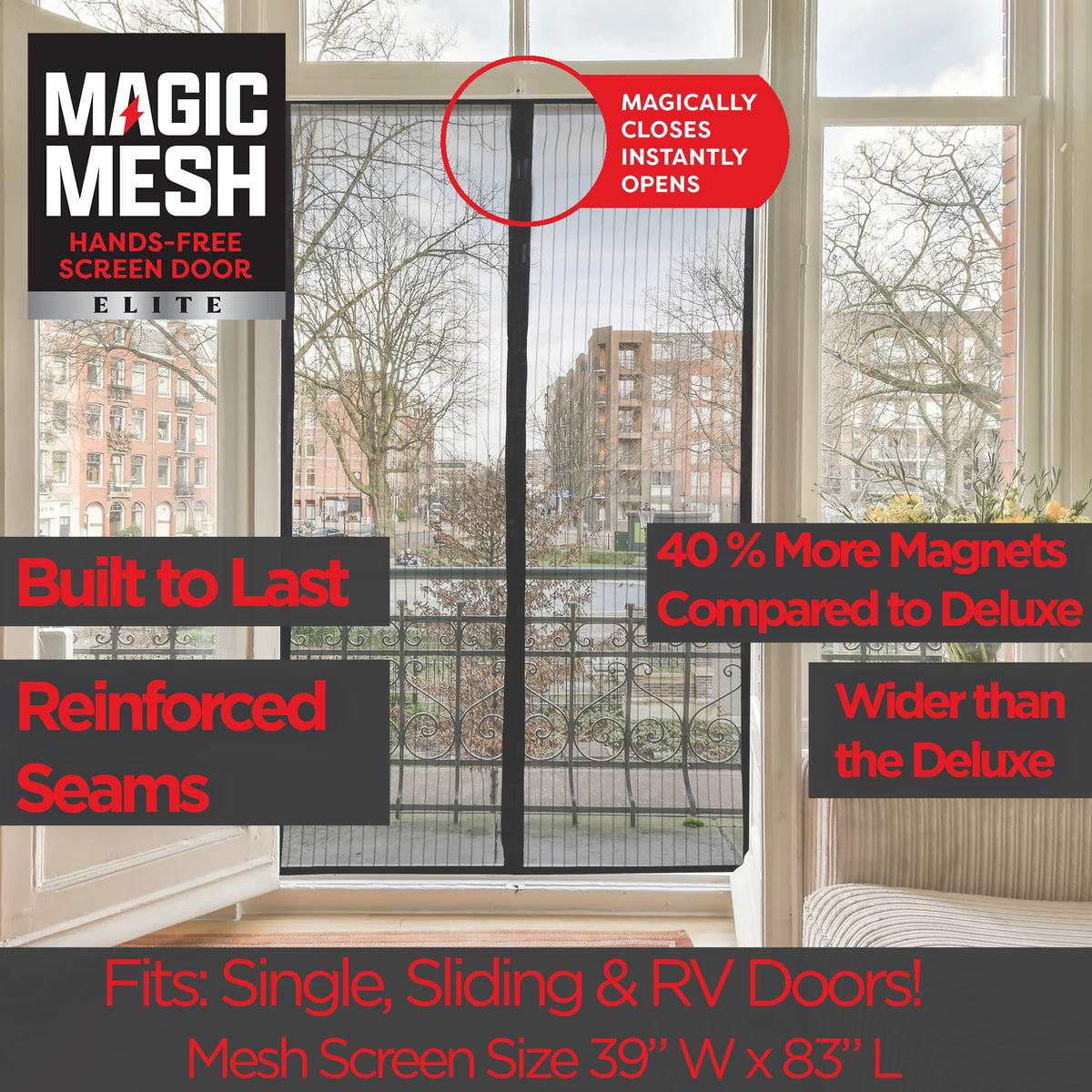 Magnetic Screen Door up to 39 x 83 Inches E62694