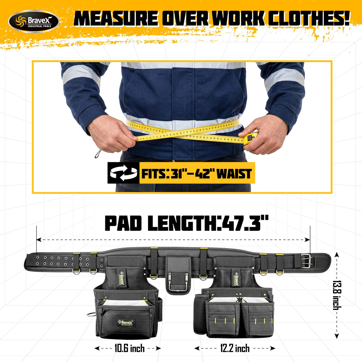 Tool Belt Suspenders 20 Bags 1200D Ballistic Nylon Y693115