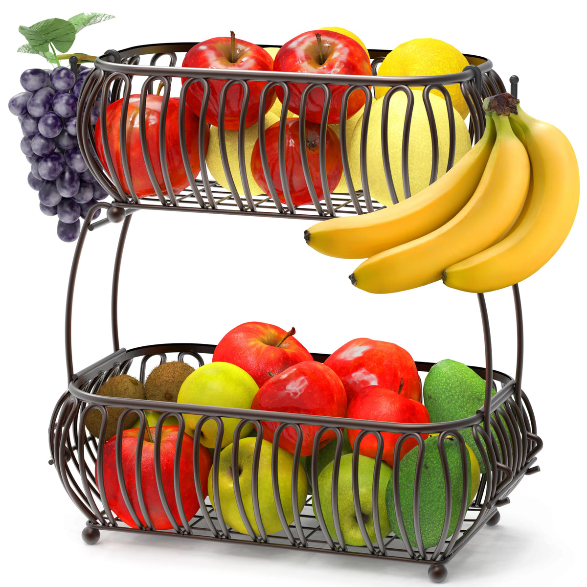 2-Tier Countertop Fruit Basket Holder B9636