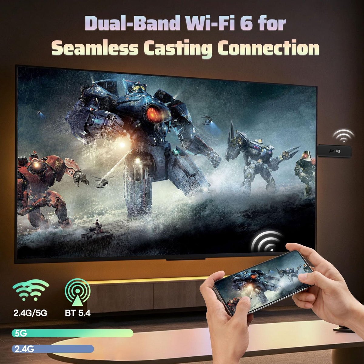 Android 14.0 TV Stick 2GB RAM 16GB ROM 4K WiFi 6 T998110
