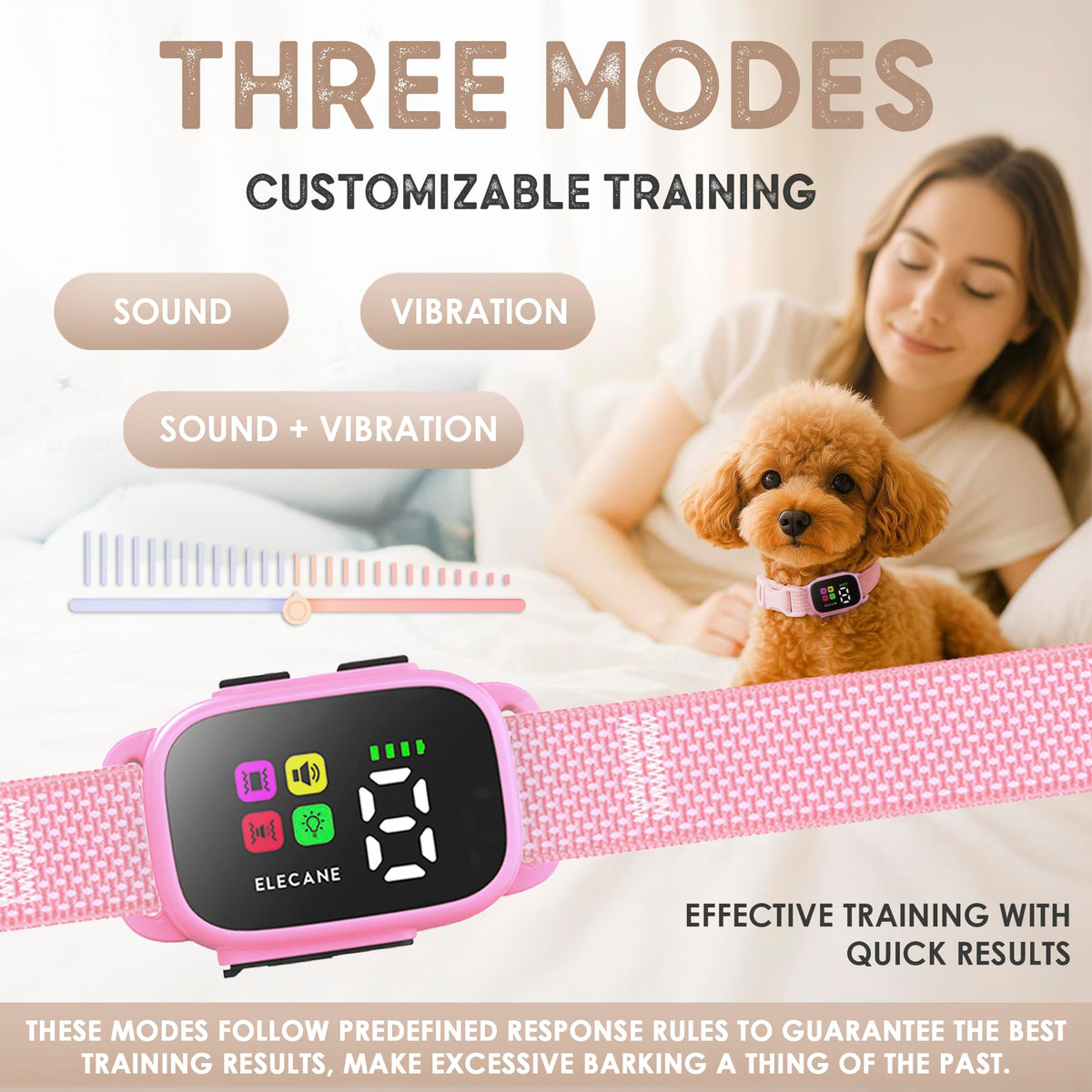 No Shock Rechargeable Bark Collar for Small Dogs 5-15 lbs T183675