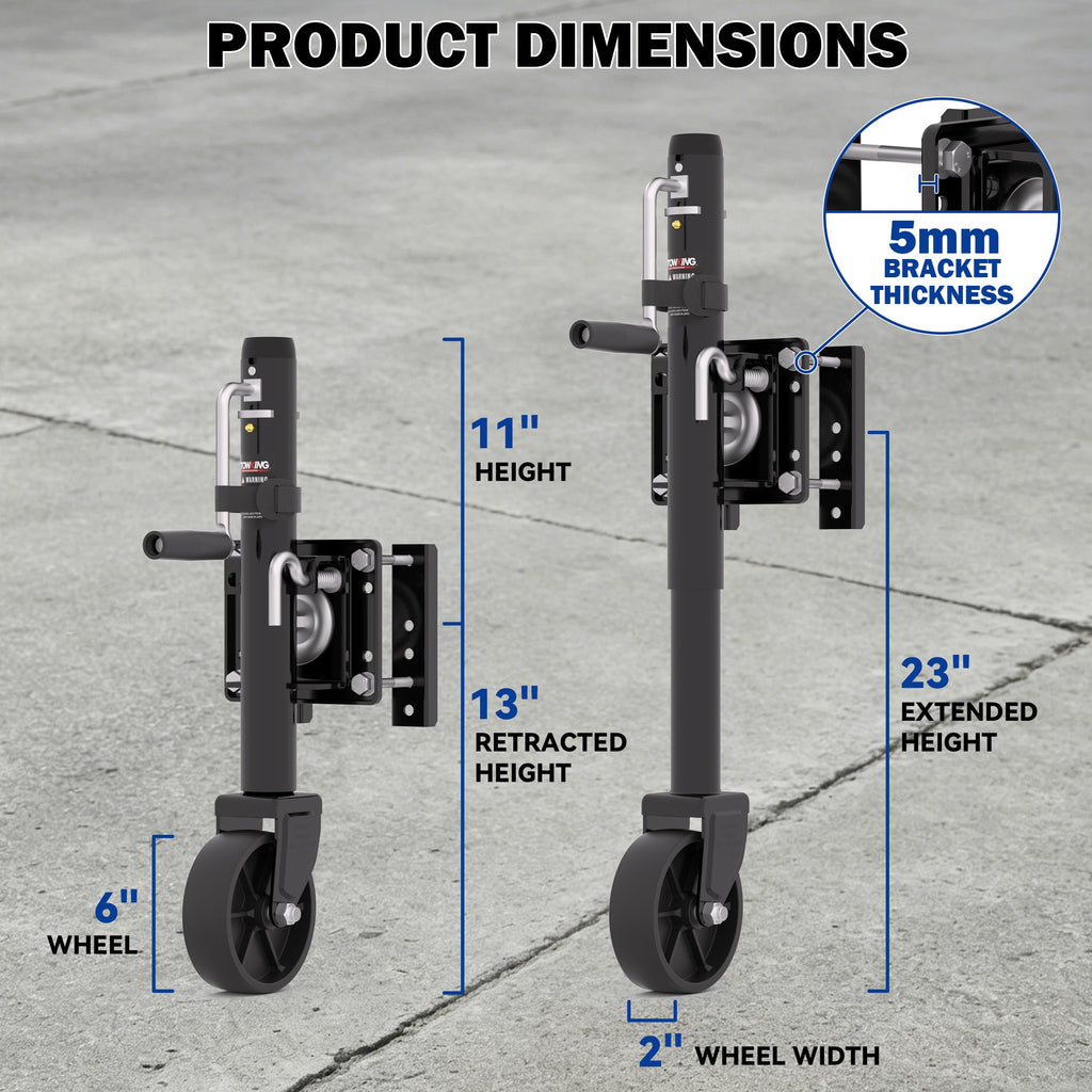 Boat Trailer Jack with Wheel, 10" Lift G600