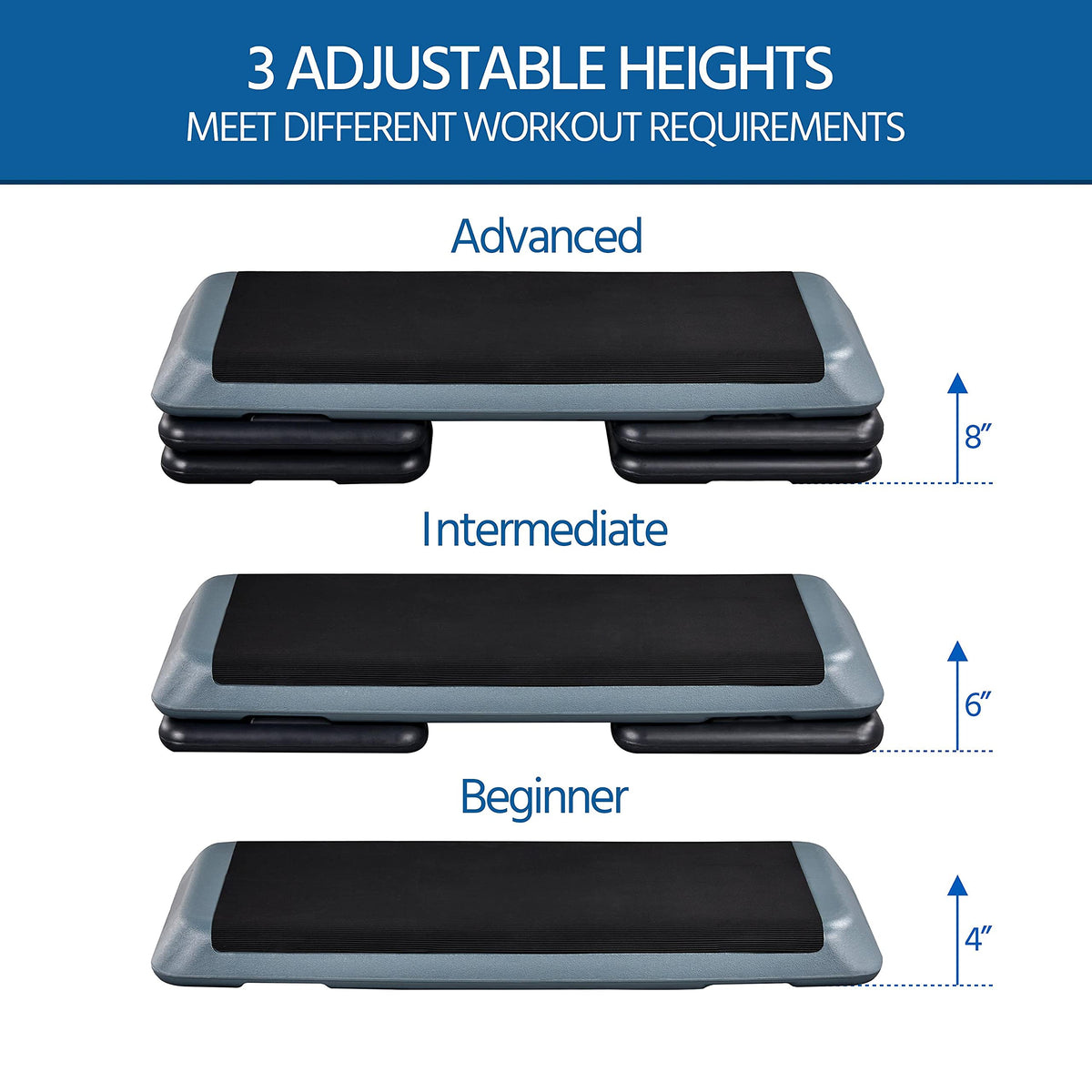 43in 3-Level Adjustable Aerobic Step Platform O4954