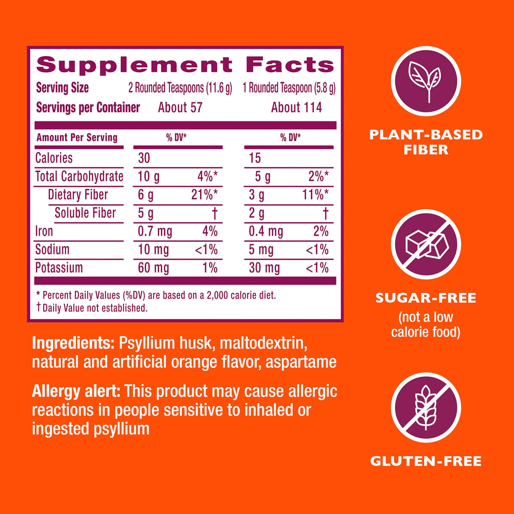 Sugar-Free Orange Flavored Psyllium Husk Fiber Powder O703885