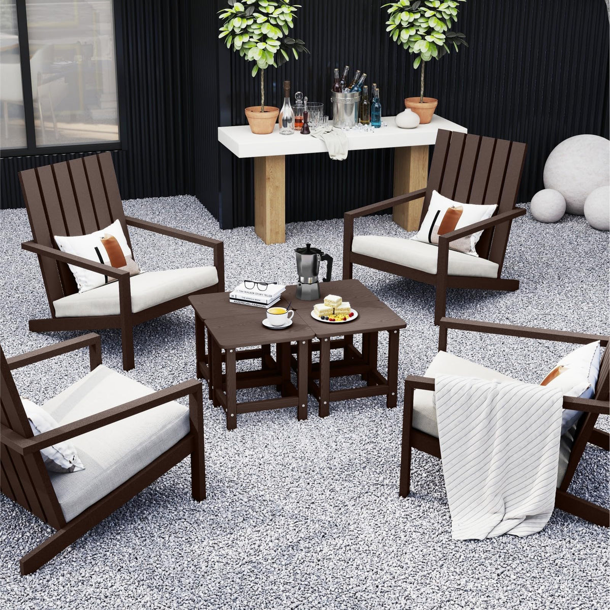 Set of 2 HDPE Outdoor Side Table S272