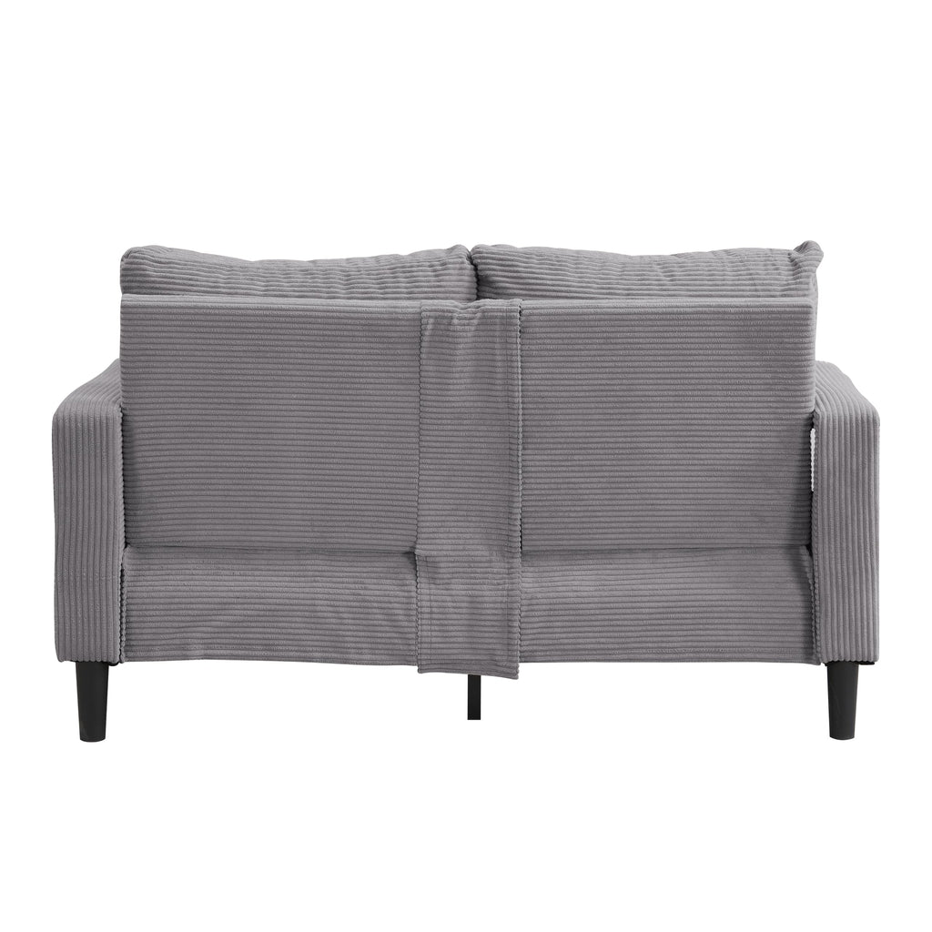 Oversized Corduroy Sofa with 2 Throw Pillows D814