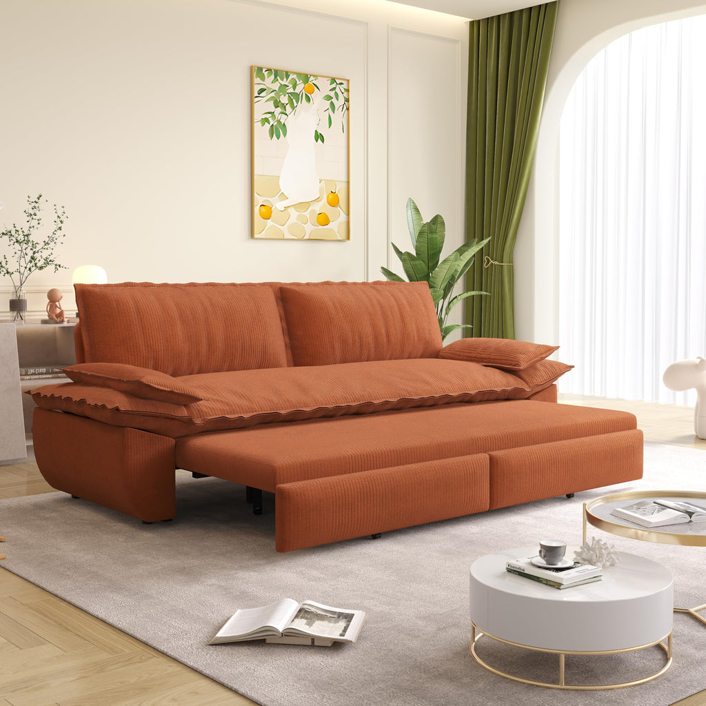 Orange Velvet Two Seater Sofa R2026