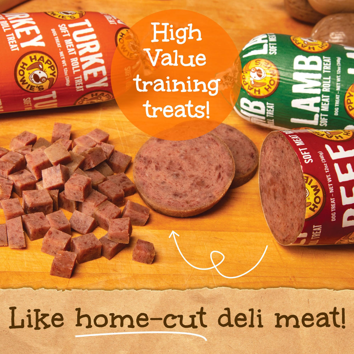 Beef Lamb Turkey Soft Meat Roll Treat 7 Oz (Pack of 3) U831