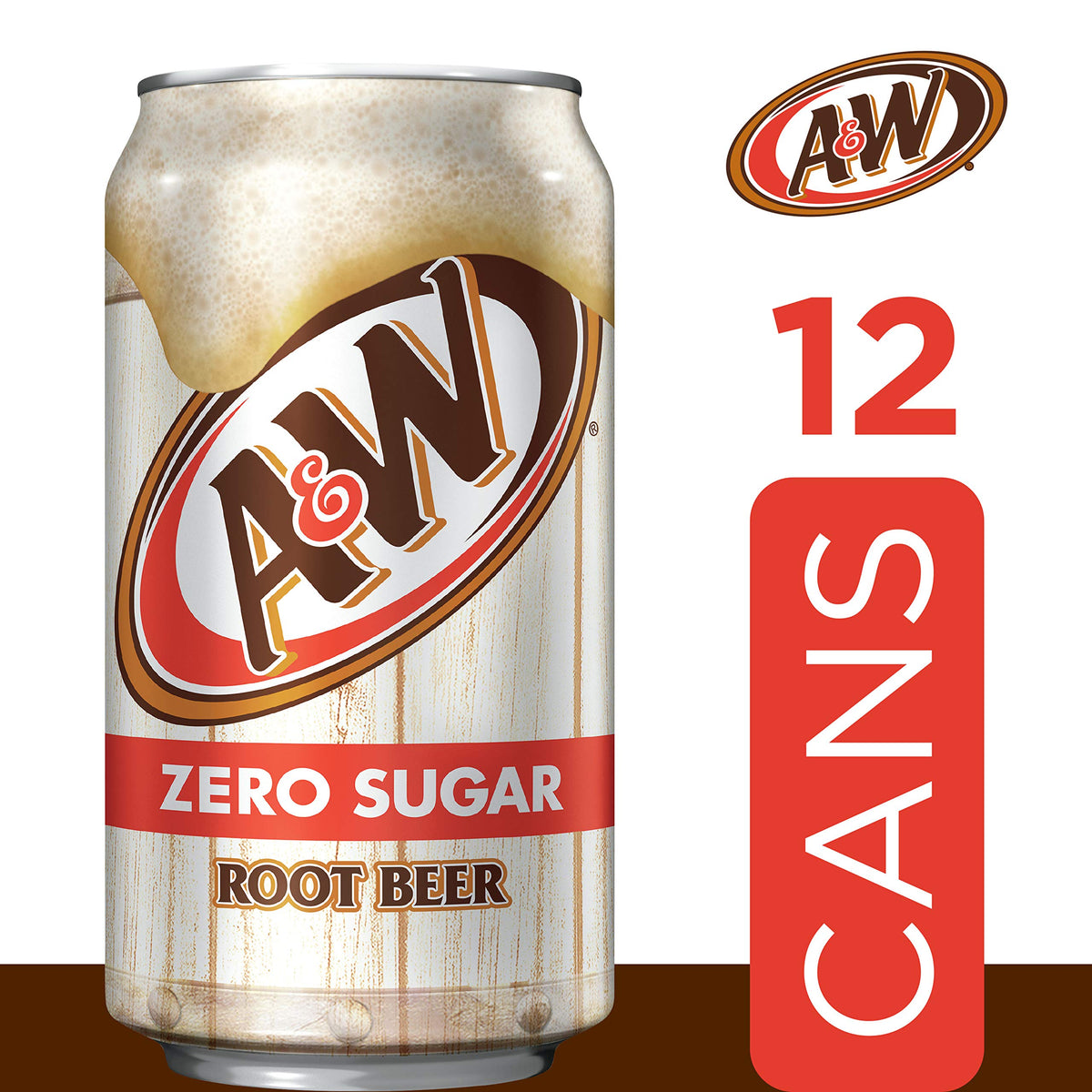 Zero Sugar Root Beer Soda, 12 fl oz cans, 12 pack R4388