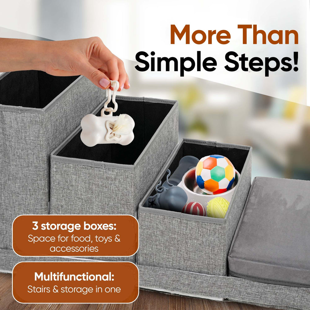 Foldable Pet Stairs with Storage S7682