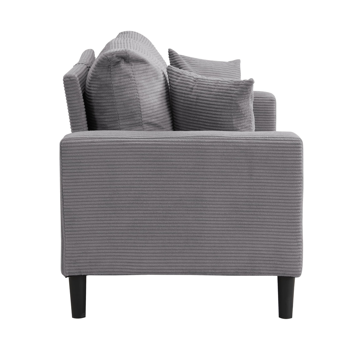 Oversized Corduroy Sofa with 2 Throw Pillows D814