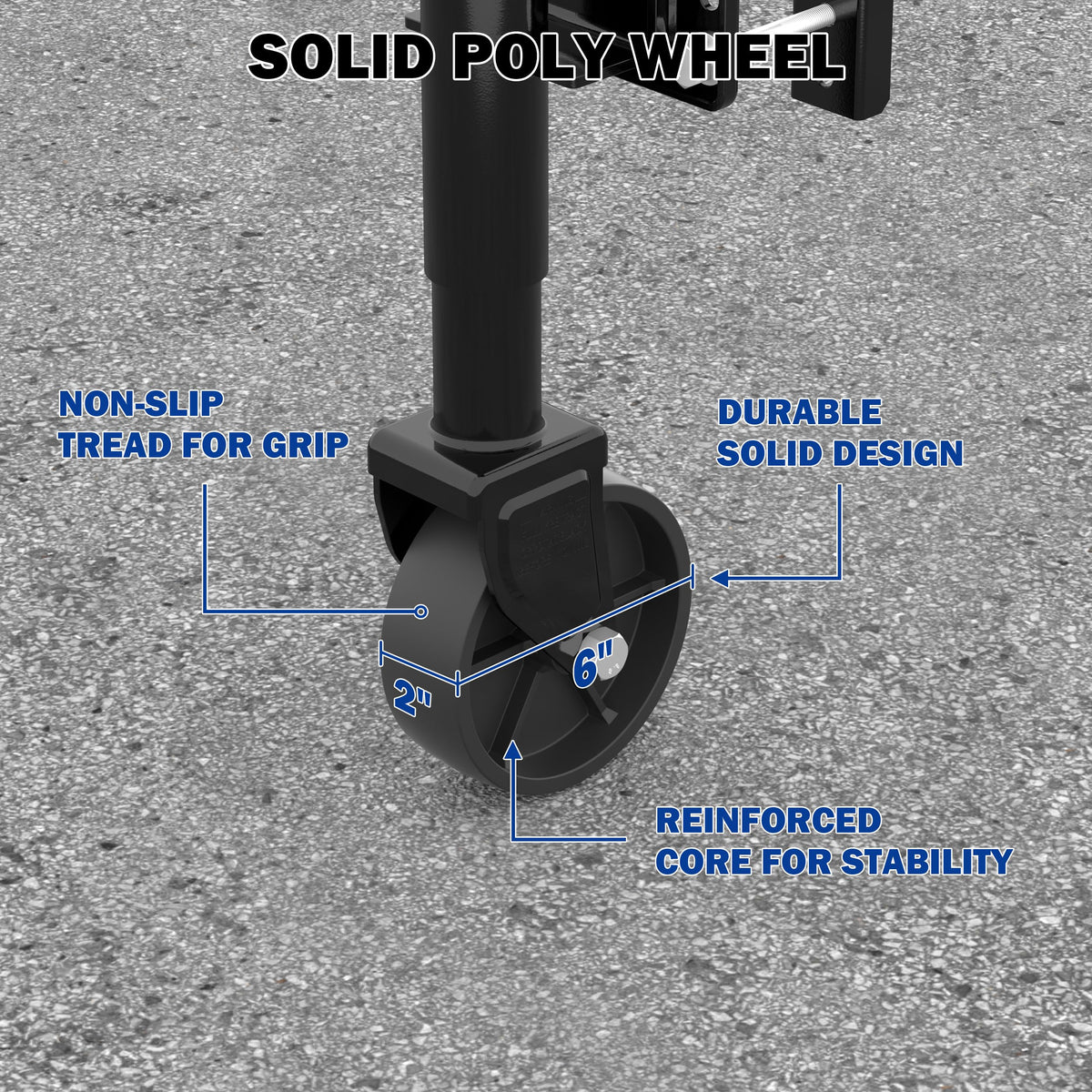 Boat Trailer Jack with Wheel, 10" Lift G600